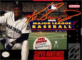 Box cover for Ken Griffey Jr Presents Major League Baseball on the Nintendo SNES.