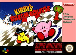 Box cover for Kirby's Dream Course on the Nintendo SNES.