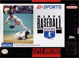 Box cover for MLBPA Baseball on the Nintendo SNES.
