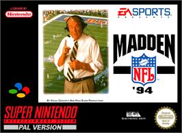 Box cover for Madden NFL '94 on the Nintendo SNES.