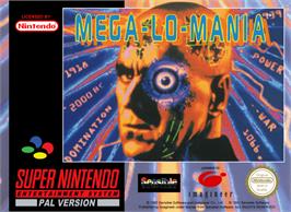 Box cover for Mega lo Mania on the Nintendo SNES.