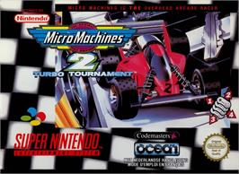 Box cover for Micro Machines 2: Turbo Tournament on the Nintendo SNES.