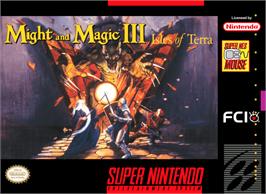 Box cover for Might and Magic III: Isles of Terra on the Nintendo SNES.