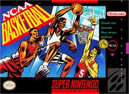 Box cover for NCAA Basketball on the Nintendo SNES.