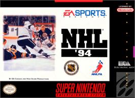 Box cover for NHL '94 on the Nintendo SNES.