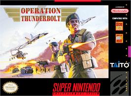 Box cover for Operation Thunderbolt on the Nintendo SNES.