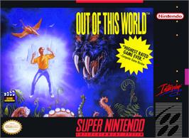 Box cover for Out of This World on the Nintendo SNES.