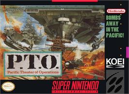 Box cover for P.T.O.: Pacific Theater of Operations on the Nintendo SNES.