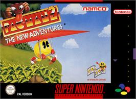 Box cover for Pac-Man 2: The New Adventures on the Nintendo SNES.