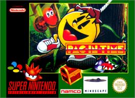 Box cover for Pac-in-Time on the Nintendo SNES.