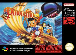 Box cover for Pinocchio on the Nintendo SNES.