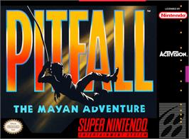 Box cover for Pitfall: The Mayan Adventure on the Nintendo SNES.