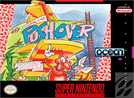Box cover for Push-Over on the Nintendo SNES.