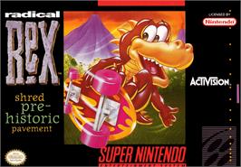 Box cover for Radical Rex on the Nintendo SNES.