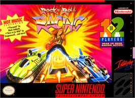 Box cover for Rock 'n Roll Racing on the Nintendo SNES.
