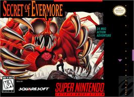 Box cover for Secret of Evermore on the Nintendo SNES.