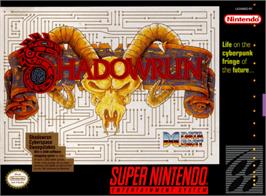 Box cover for Shadowrun on the Nintendo SNES.