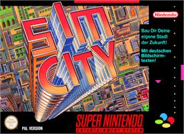 Box cover for SimCity on the Nintendo SNES.
