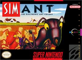 Box cover for Sim Ant: The Electronic Ant Colony on the Nintendo SNES.