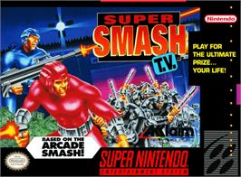 Box cover for Smash T.V. on the Nintendo SNES.