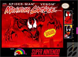 Box cover for Spider-Man & Venom: Maximum Carnage on the Nintendo SNES.