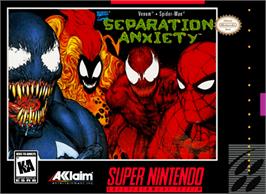 Box cover for Spider-Man & Venom: Separation Anxiety on the Nintendo SNES.