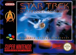 Box cover for Star Trek: Starfleet Academy - Starship Bridge Simulator on the Nintendo SNES.