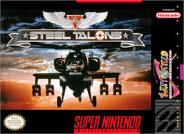 Box cover for Steel Talons on the Nintendo SNES.