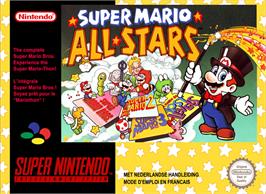 Box cover for Super Mario All-Stars on the Nintendo SNES.
