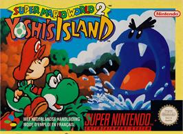 Box cover for Super Mario World 2: Yoshi's Island on the Nintendo SNES.