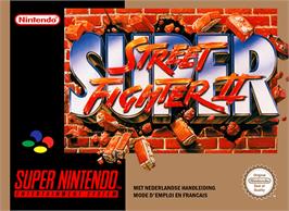 Box cover for Super Street Fighter II: The New Challengers on the Nintendo SNES.