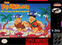 Box cover for The Flintstones: The Treasure of Sierra Madrock on the Nintendo SNES.