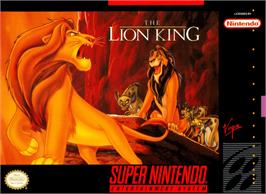 Box cover for The Lion King on the Nintendo SNES.