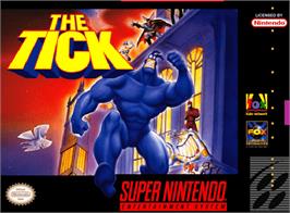 Box cover for The Tick on the Nintendo SNES.