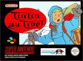 Box cover for Tintin in Tibet on the Nintendo SNES.