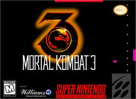 Box cover for Ultimate Mortal Kombat 3 on the Nintendo SNES.