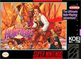 Box cover for Uncharted Waters 2: New Horizons on the Nintendo SNES.