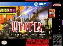 Box cover for Utopia: The Creation of a Nation on the Nintendo SNES.