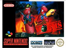 Box cover for Worms on the Nintendo SNES.