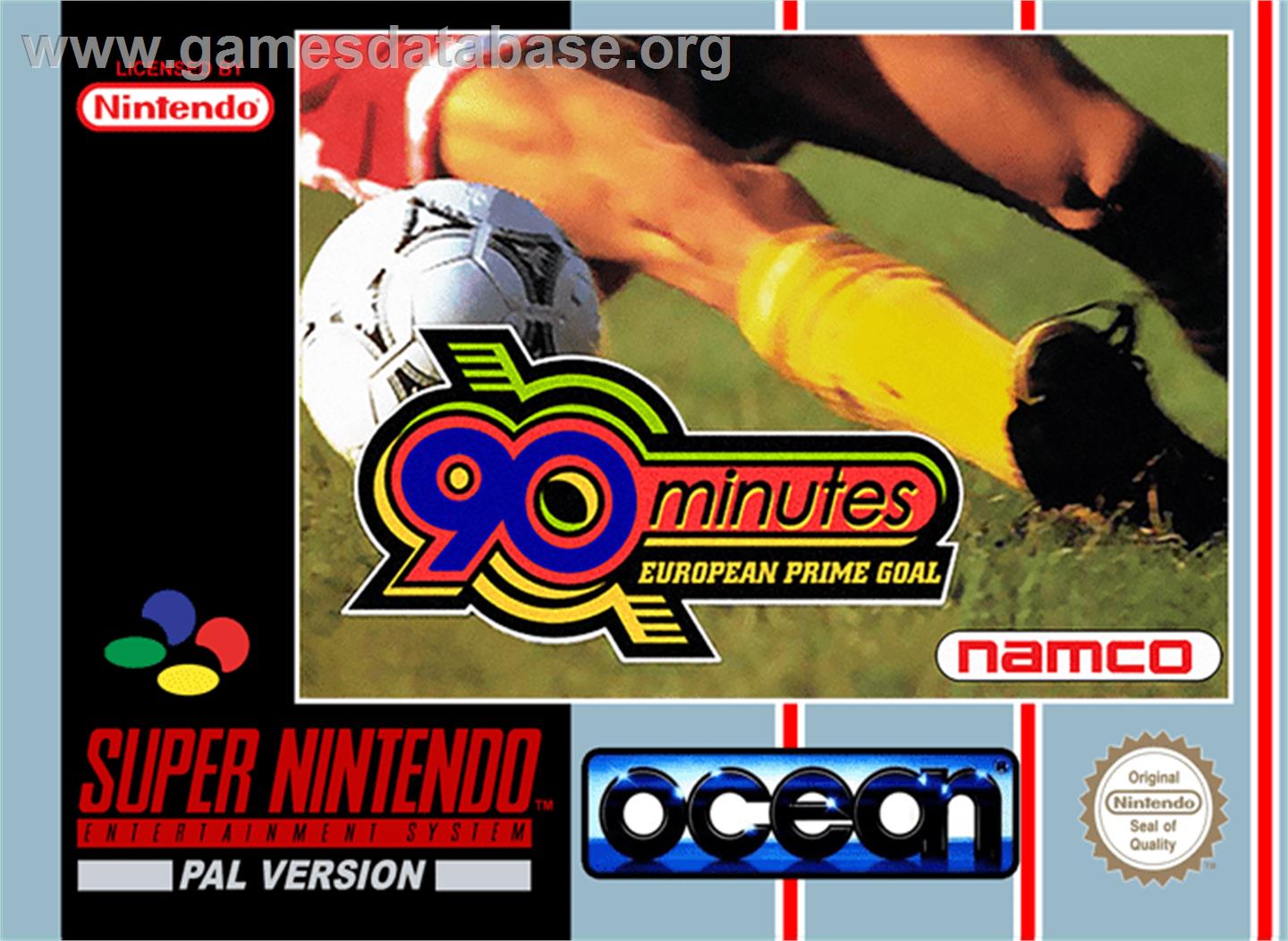90 Minutes: European Prime Goal - Nintendo SNES - Artwork - Box