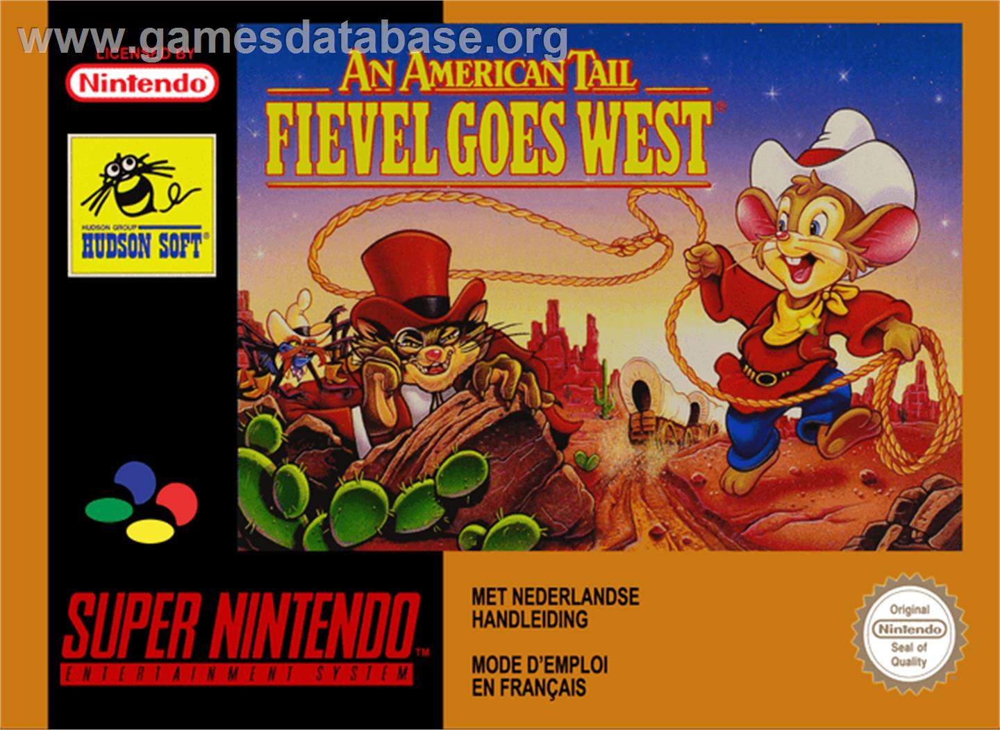 An American Tail: Fievel Goes West - Nintendo SNES - Artwork - Box