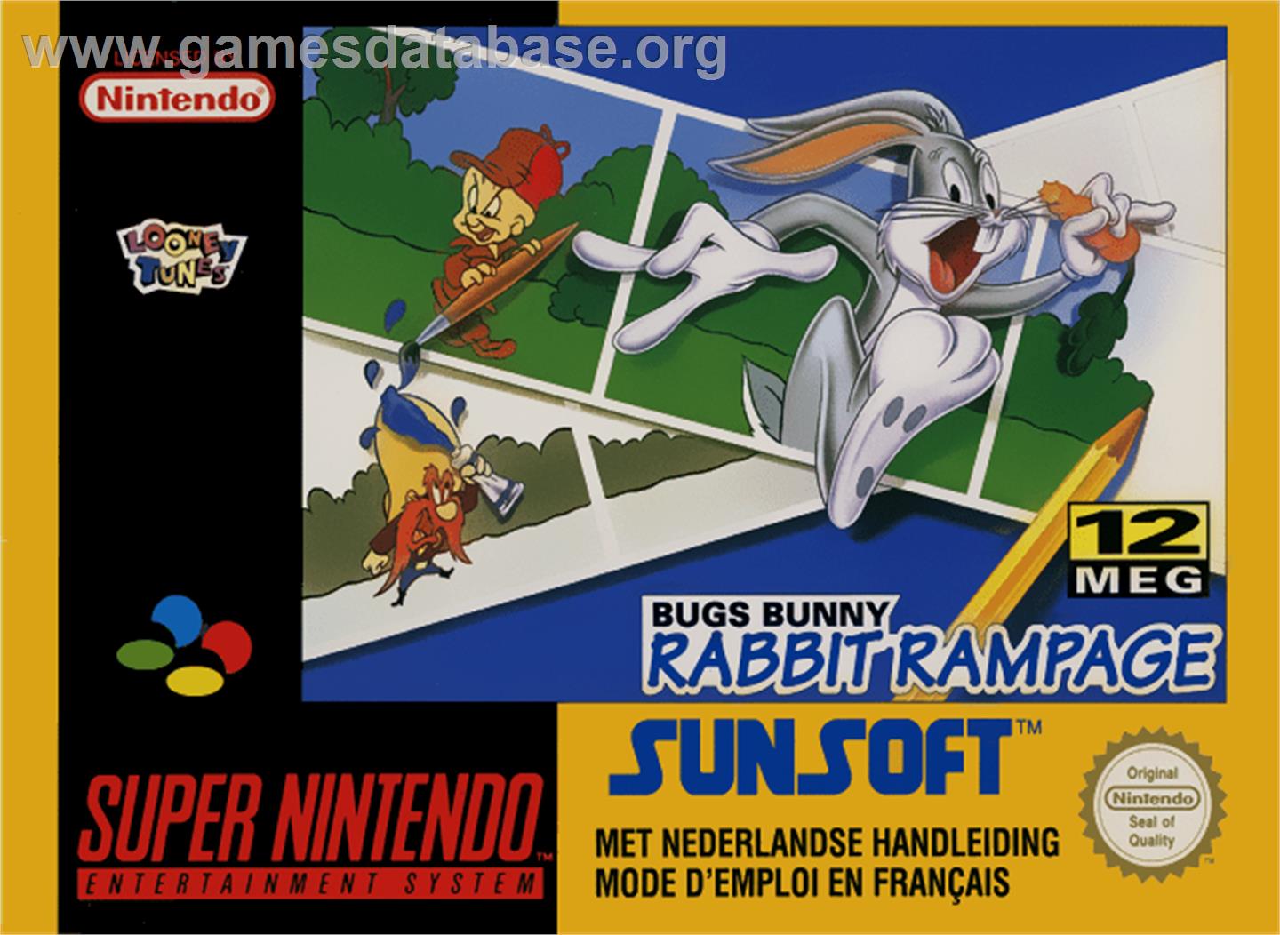 Bugs Bunny Rabbit Rampage - Nintendo SNES - Artwork - Box