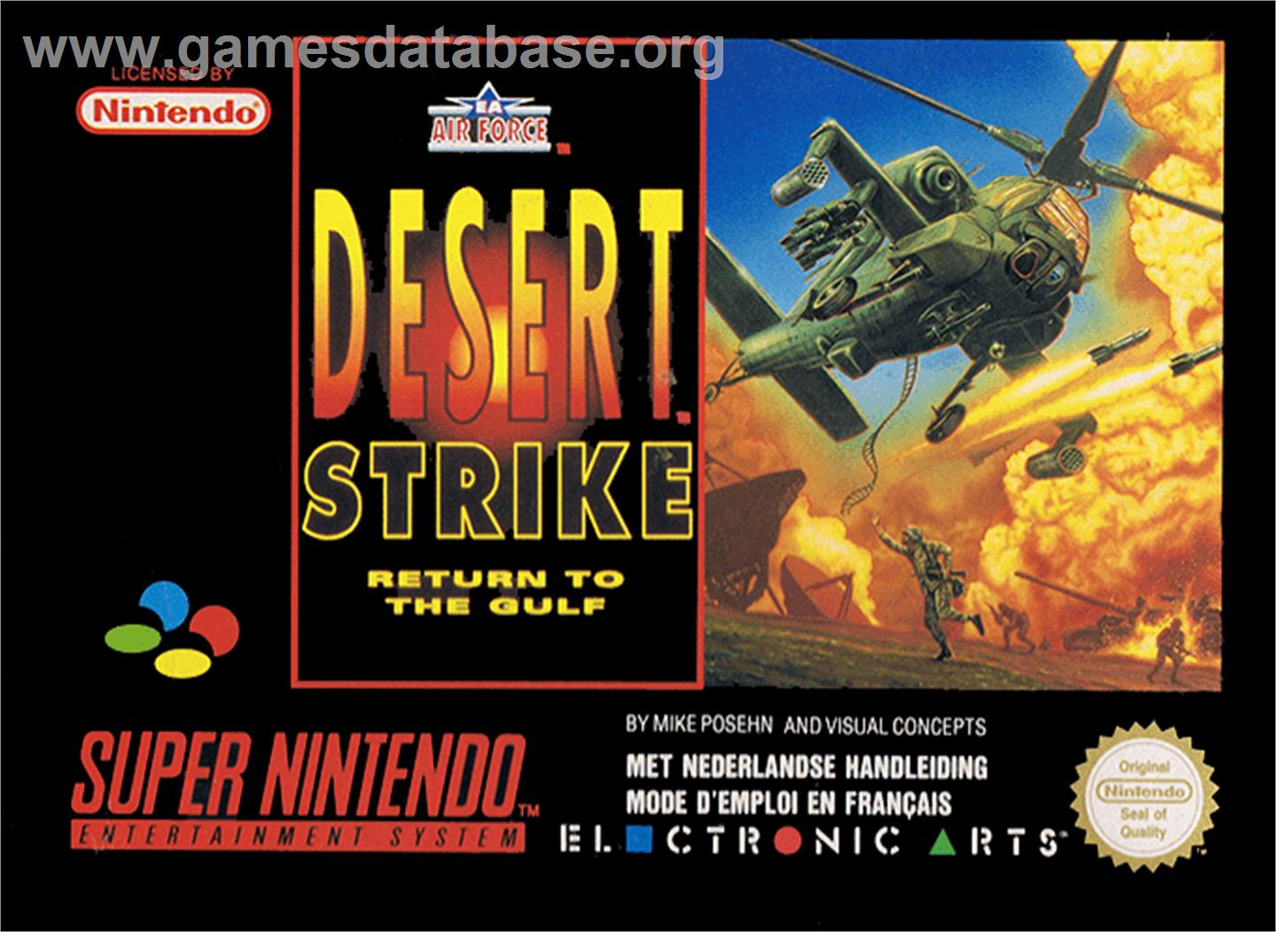 Desert Strike: Return to the Gulf - Nintendo SNES - Artwork - Box