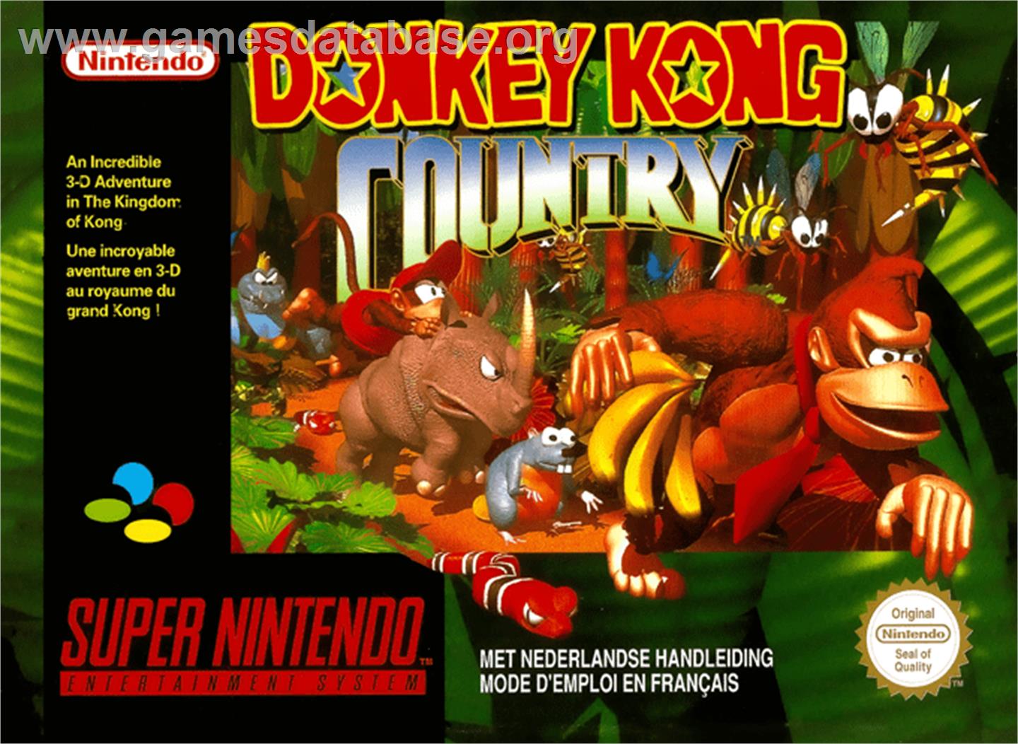 Donkey Kong Country - Nintendo SNES - Artwork - Box