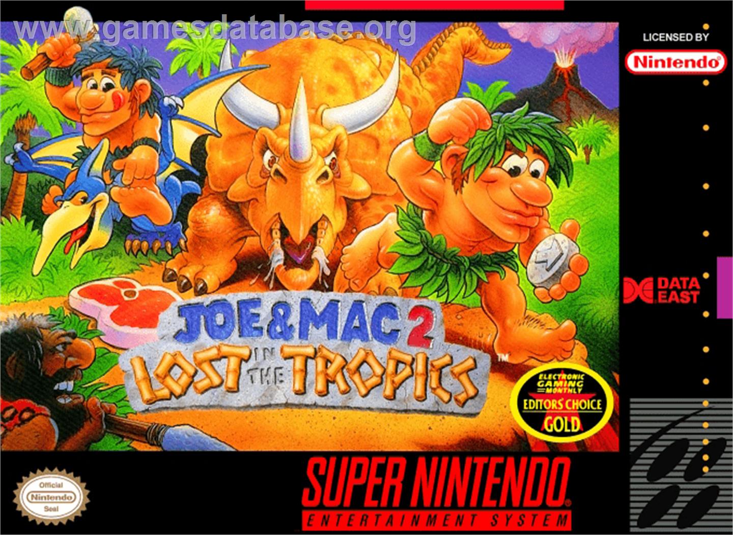 Joe & Mac 2: Lost in the Tropics - Nintendo SNES - Artwork - Box