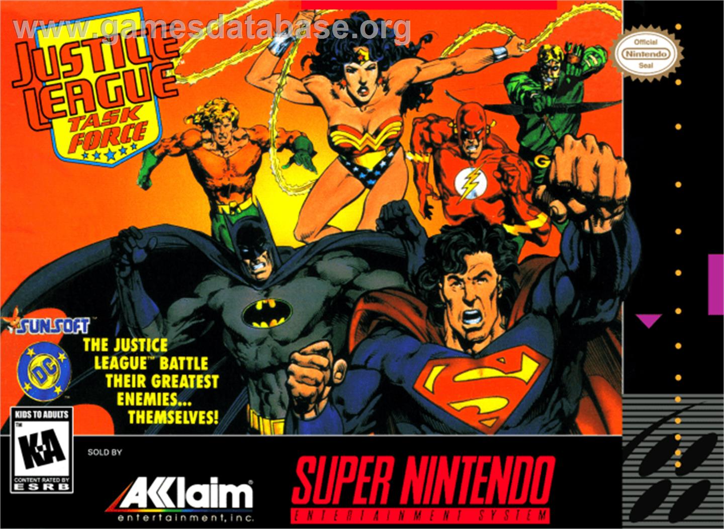 Justice League Task Force - Nintendo SNES - Artwork - Box