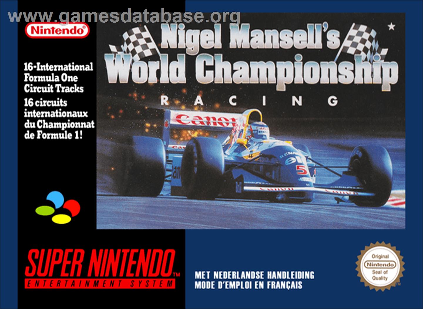 Nigel Mansell's World Championship - Nintendo SNES - Artwork - Box