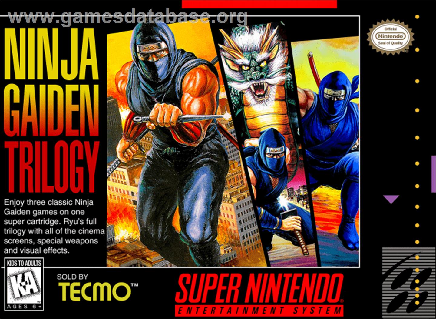 Ninja Gaiden Trilogy - Nintendo SNES - Artwork - Box