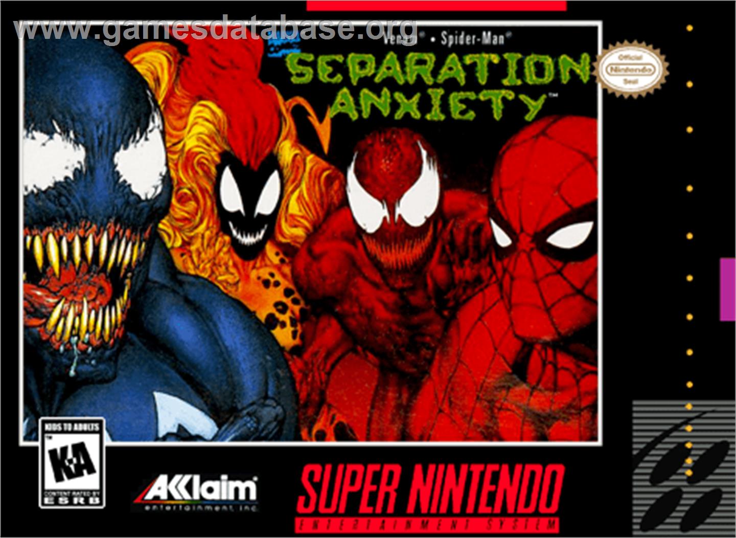 Spider-Man & Venom: Separation Anxiety - Nintendo SNES - Artwork - Box