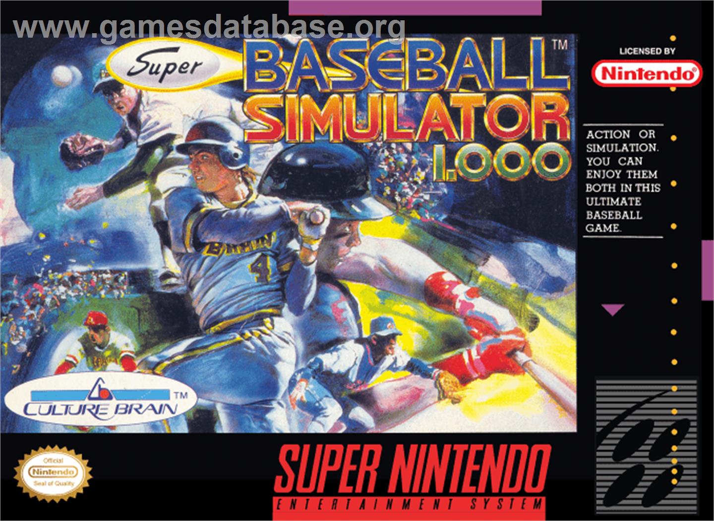 Super Baseball Simulator 1.000 - Nintendo SNES - Artwork - Box